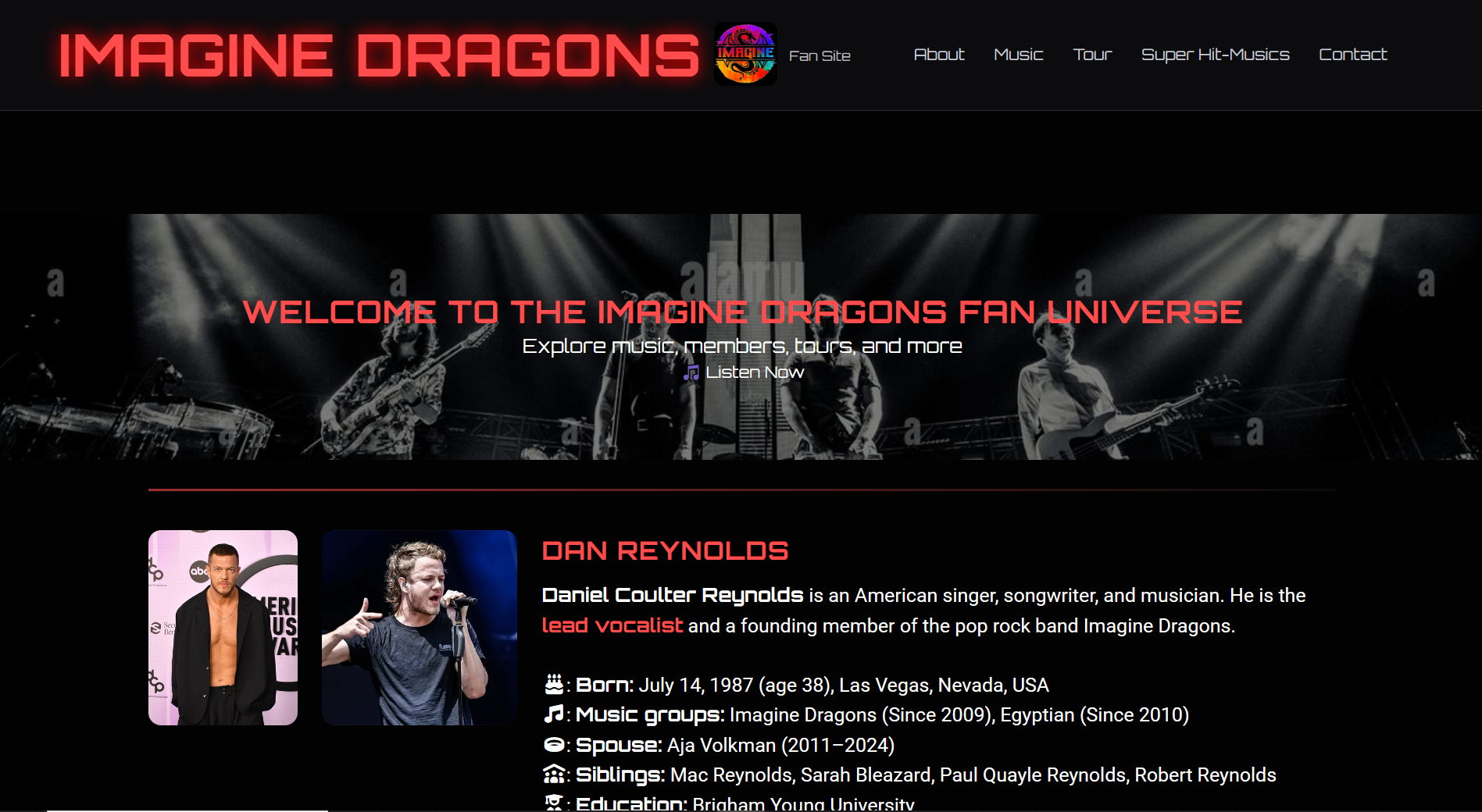 Imagine Dragons Fan Site